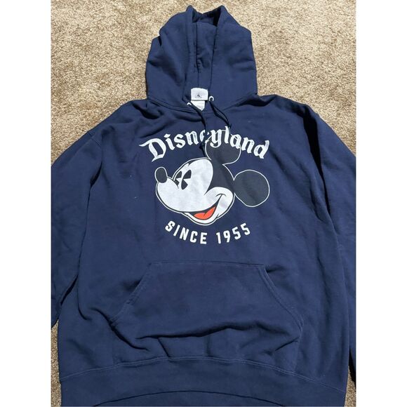 Vintage Disney Blue Mickey Mouse Long Sleeve Pullover Disneyland Hoodie Large - Picture 1 of 3